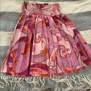 Geometric Pleated Skirt with Elastic Band